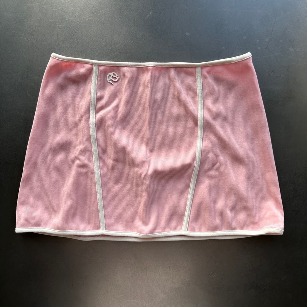 roomservice888 pink rib miniskirt